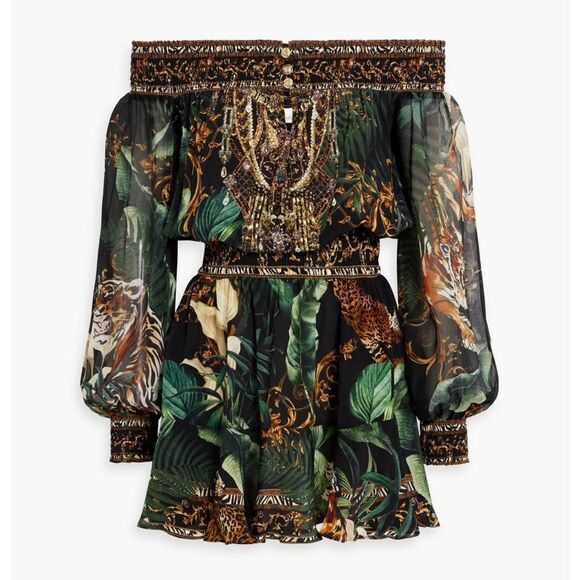 New Camilla Off Shoulder Mini Dress in Easy Tiger | REVOLVE XS - Picture 12 of 14